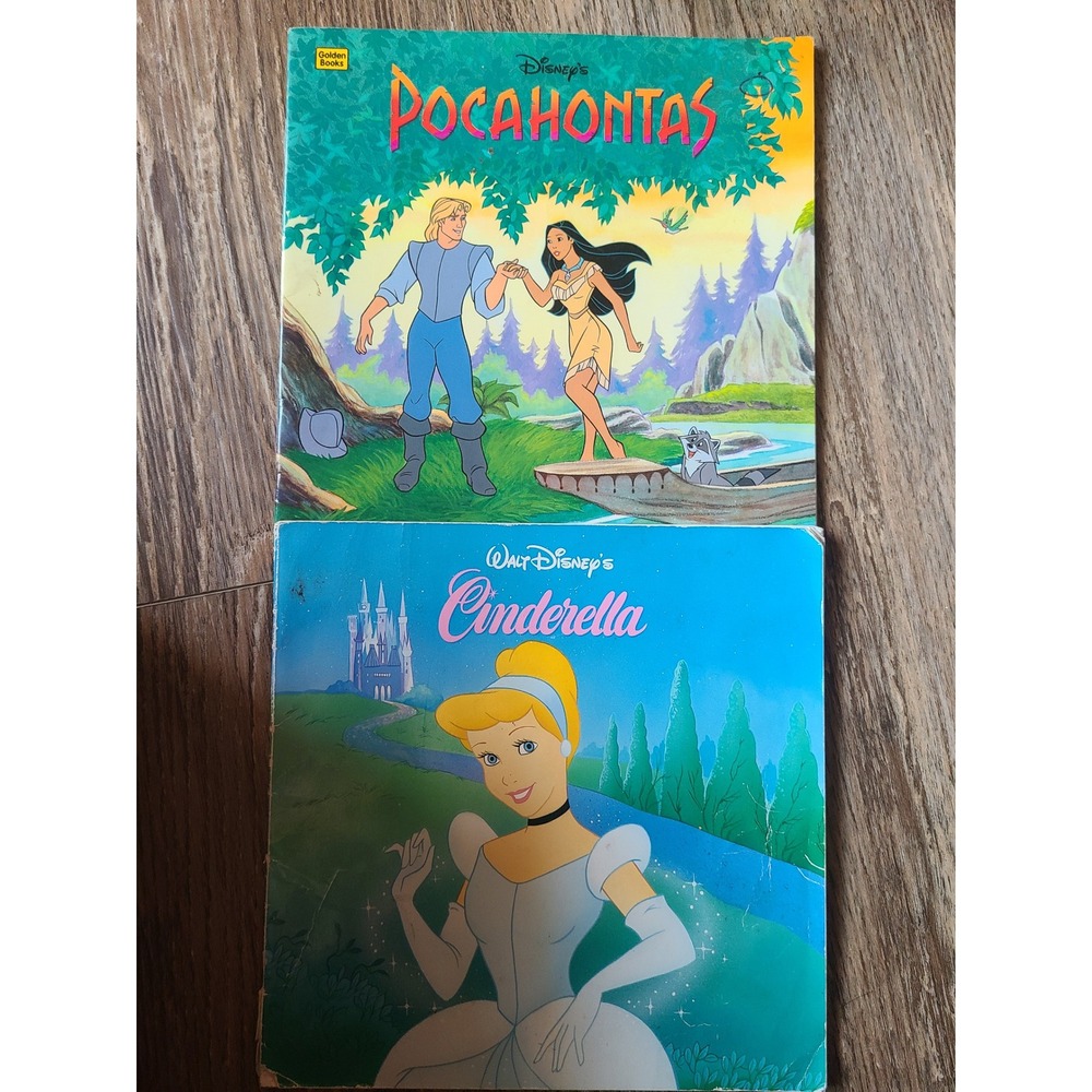 Disney Golden Books Pocahontas and Cinderella Softcover Storybook Set of 2